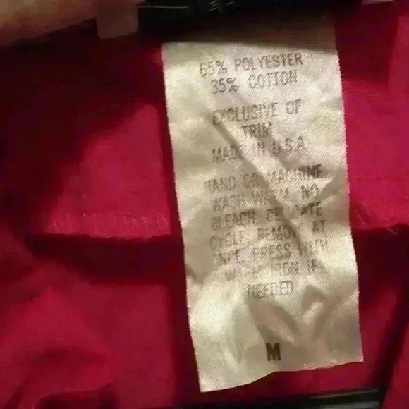 Pitchfork Brand Pink Ruffle Poofy Short Sleeve Button Down Blouse - Size Medium - Picture 3 of 4